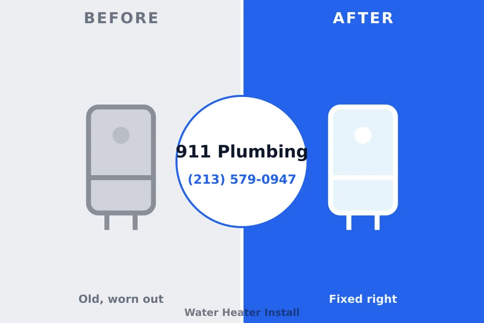 Before and after: plumbing repair Glendale, PA